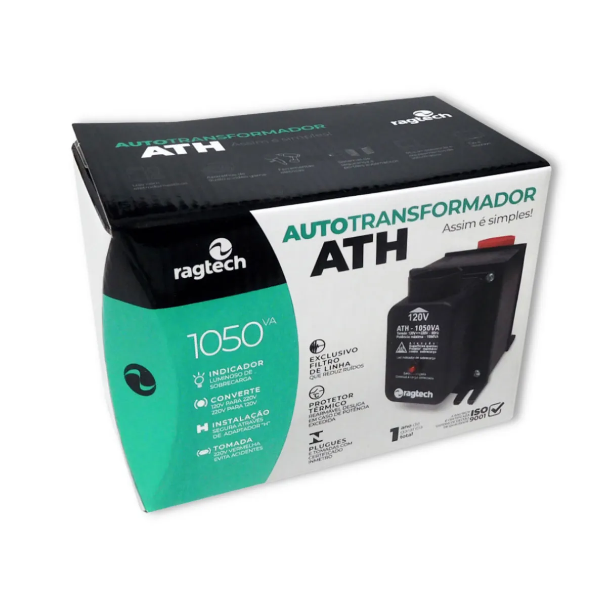 Auto Transformador Ragtech ATH 1050 1050VA/525W Máximo, Ent. 120V/220V, Saída 120V/220V - Imagem 2