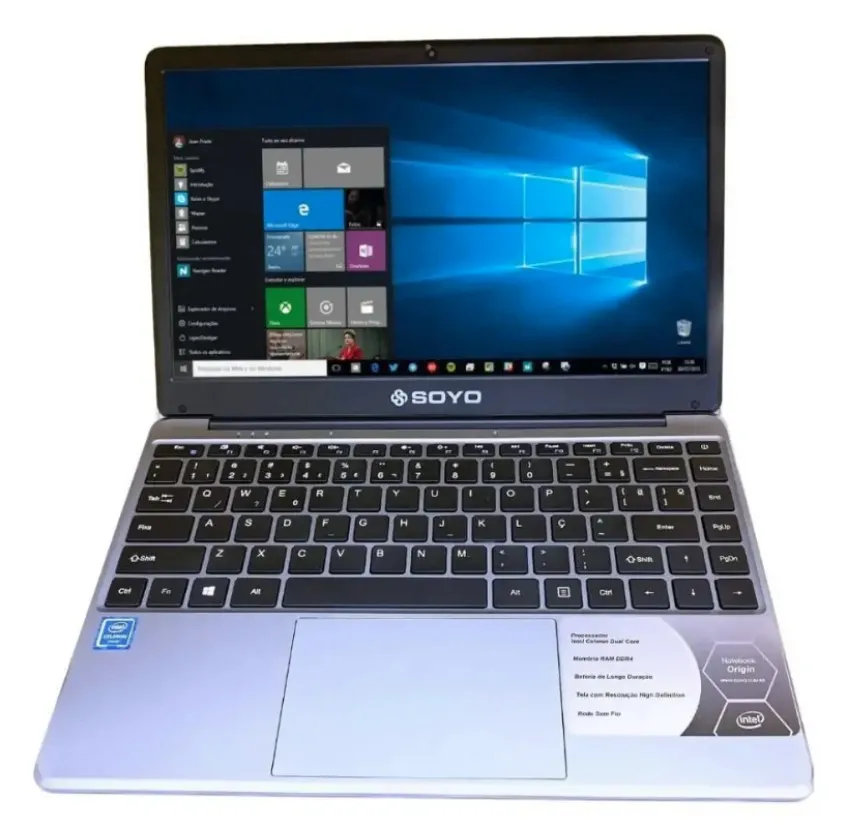Notebook Soyo S100 Origin Intel 10º Geração Dual Core, 4gb Ddr4, SSD 256gb, Windwos 10 Pro - Imagem 4