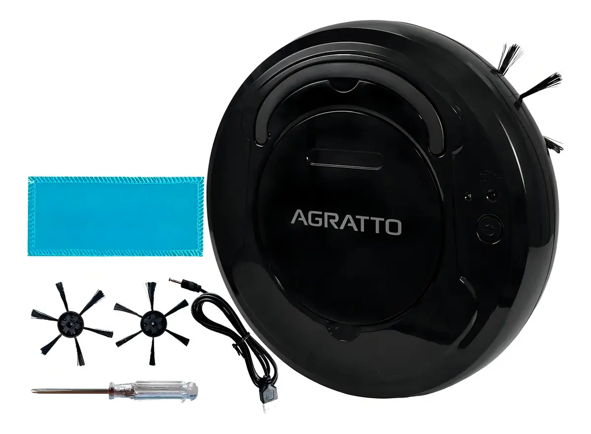 Aspirador de Pó Robô 3 em 1 Varre Aspira Limpa Praticci Preto Bivolt Agratto Aar01i-04 - Imagem 3